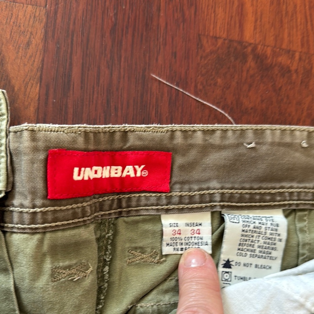 UNIONBAY 34/34 Green Cargo Pants Casual Style